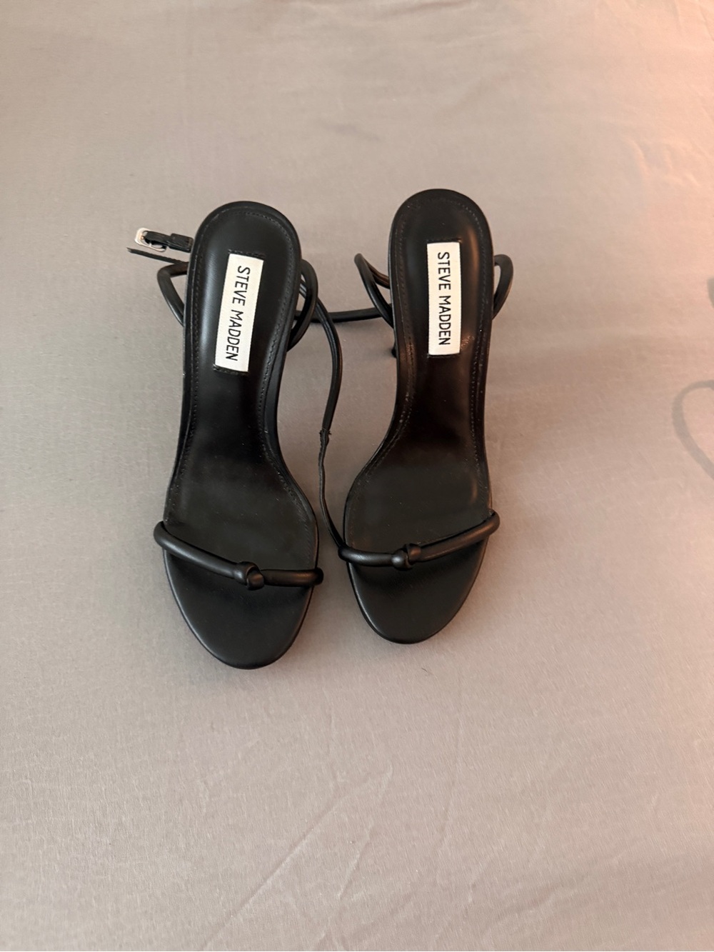Steve Madden Black Knot-Front Strappy Heels
